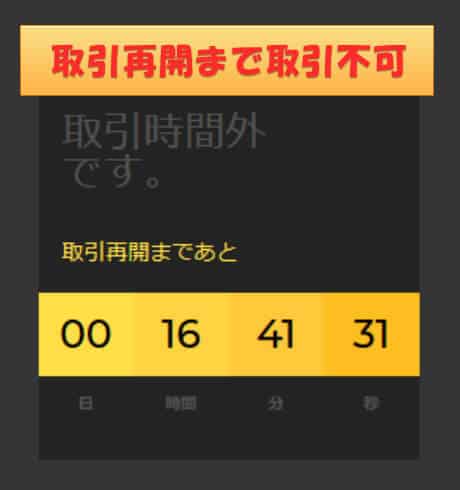 ハイローオーストラリアは「取引時間外です。」の表示