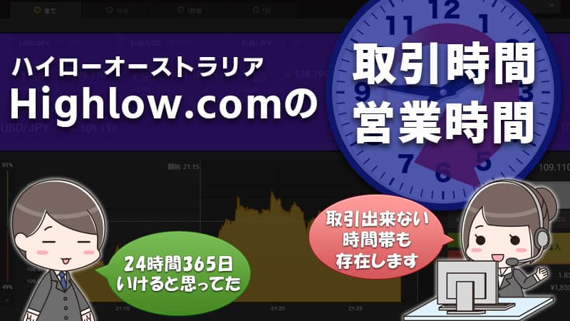 ハイローオーストラリアの取引時間と営業時間を開設！取引は24時間できるの？