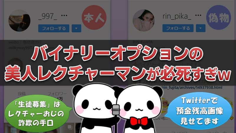 【返金可能】バイナリーオプションのレクチャー詐欺・インスタ美女に要注意！