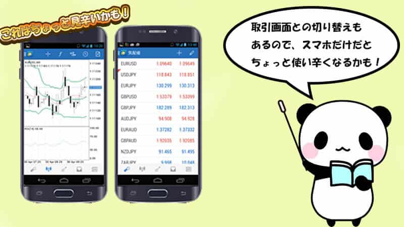 スマホだけだとちょっと見辛いMT4とMT5