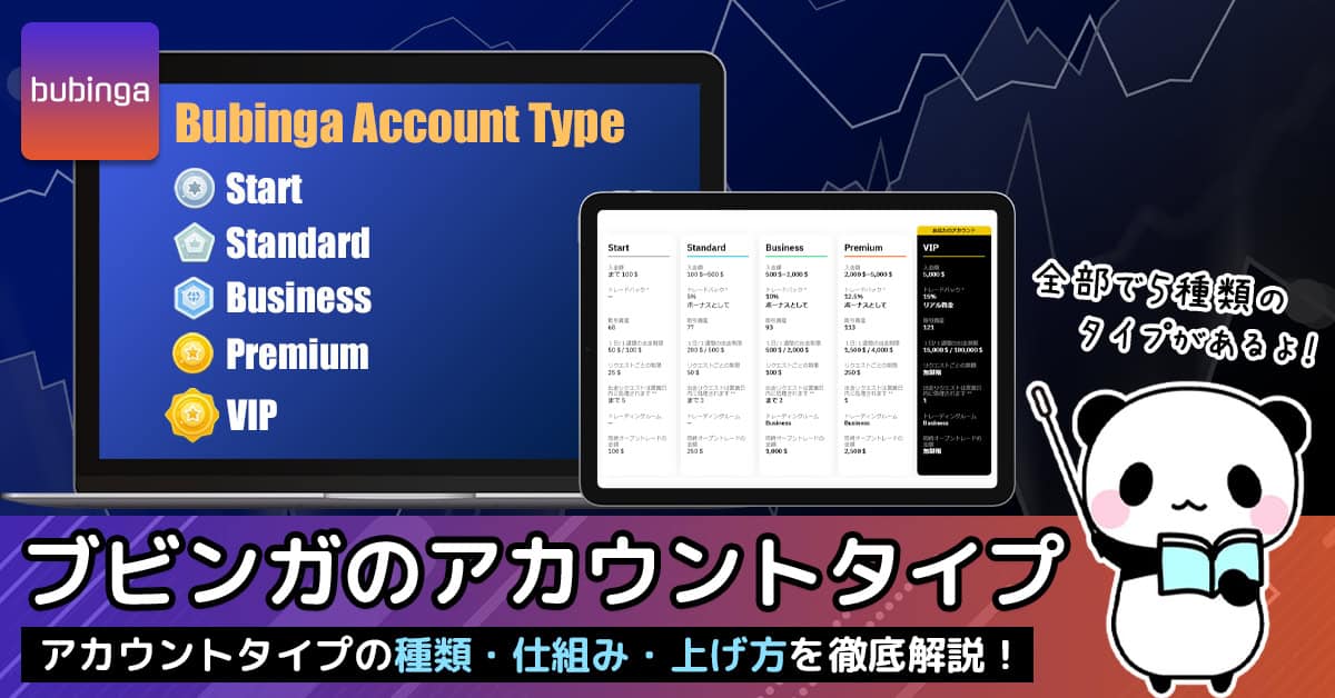 ブビンガバイナリーのアカウントタイプとは？5種類のランクを紹介！