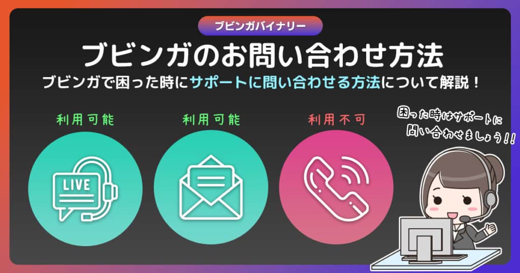 ブビンガバイナリーで困った時の連絡方法｜サポートへの問い合わせ手順