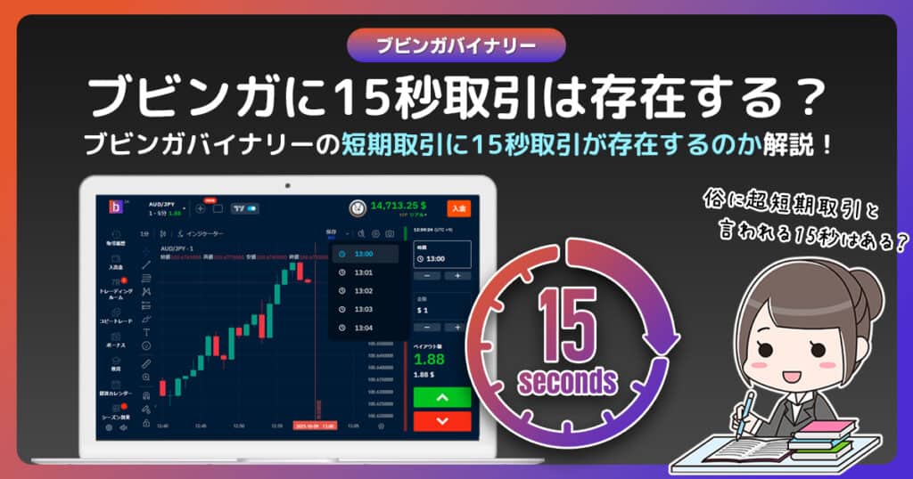 ブビンガバイナリーに15秒取引は存在しない｜15秒取引以上の成果を上げる為には？