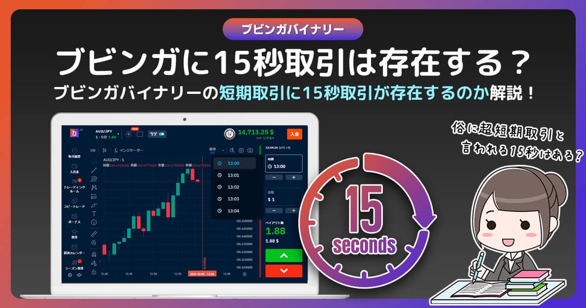 ブビンガバイナリーに15秒取引は存在しない｜15秒取引以上の成果を上げる為には？
