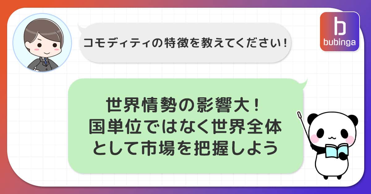 ブビンガバイナリーにおけるコモディティ（商品先物）の特徴