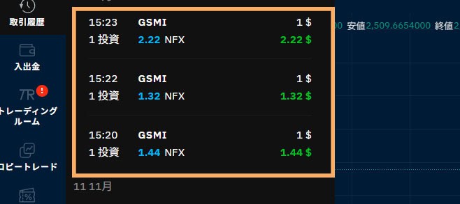 ブビンガNFXのペイアウト率