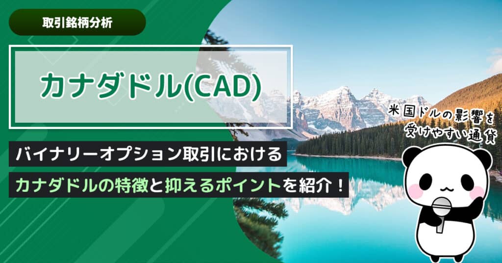 バイナリーオプションにおけるカナダドル(CAD)の特徴｜パンダ専務の銘柄解説