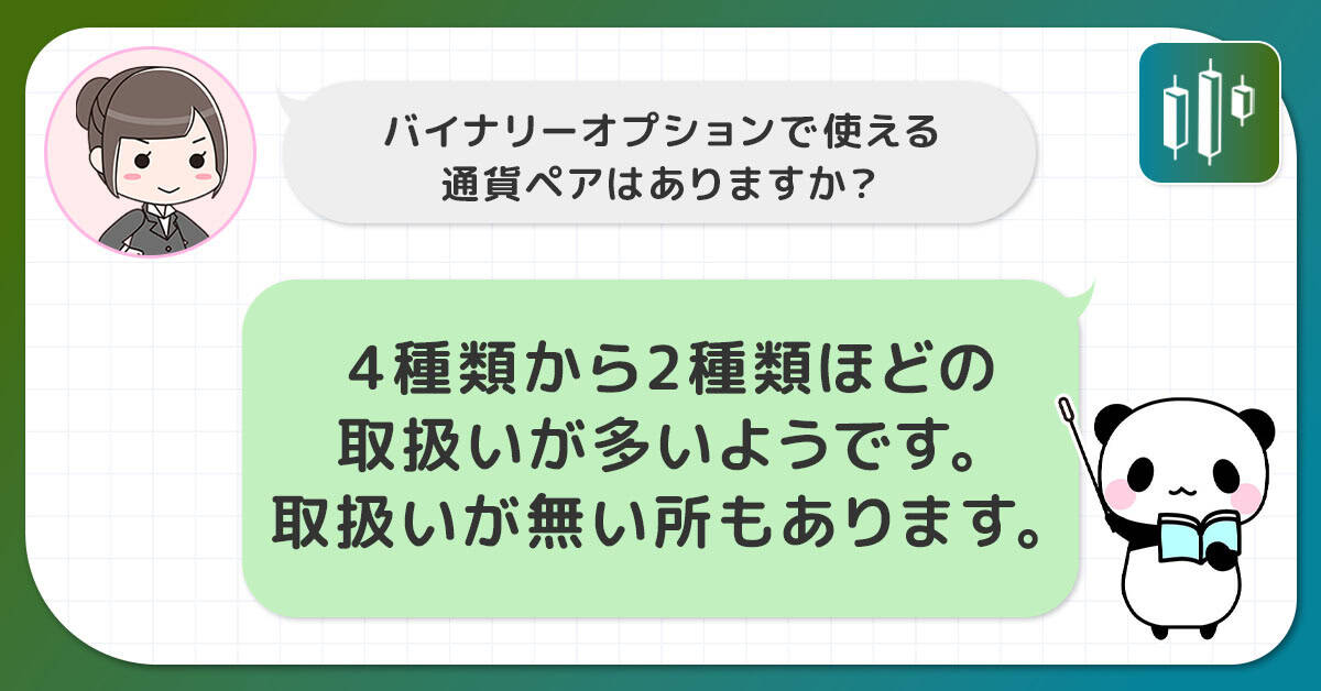 スイスフランを含む主要な通貨ペアは4種類
