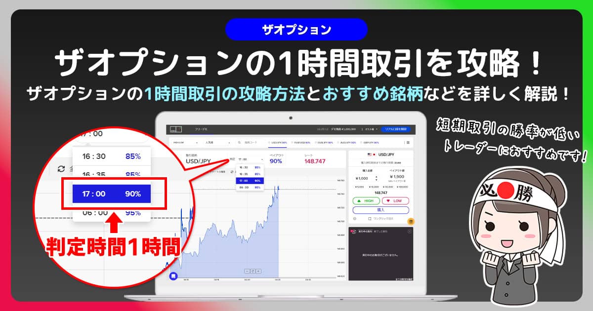 ザオプション(theoption)で1時間取引に挑戦｜分析方法と利用方法・トレード手法を紹介！