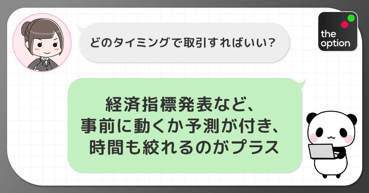 経済指標の発表時に取引を行う