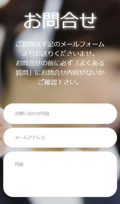SP画像ザオプション メールでの問い合わせ