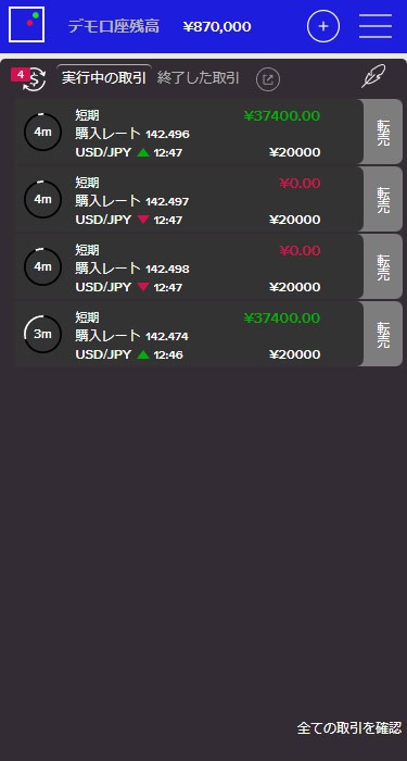 theoption(ザオプション)の転売機能（スマホ版）
