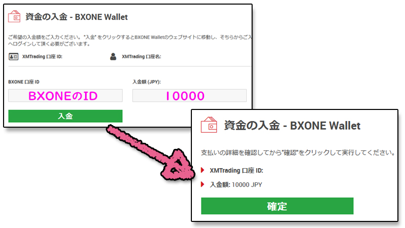 XMへBXONE入金方法