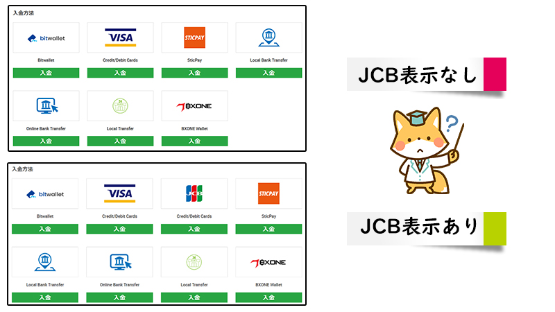 XM入金方法JCB