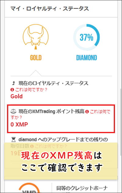 【STEP1】XMPを確認する＆「ロイヤルティポイント」をクリックして専用ページへ（スマホ2）